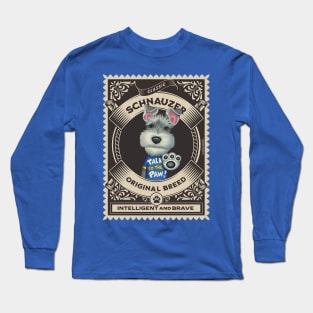 Cute schnauzer with talk to the paw in classic circle Long Sleeve T-Shirt